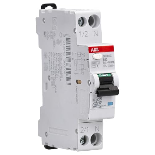 ABB DS301C B20 A30 FI/LS-Schalter RCBO 6kA, 1P+N, Typ A, B20, 30mA 1 Teilungseinheit B-Charakteristik 2CSR255163R1105 ABB DS301C B20 A30 FI/LS-Schalter RCBO 6kA, 1P+N, Typ A, B20, 30mA 1 Teilungseinheit B-Charakteristik 2CSR255163R1105 von ABB