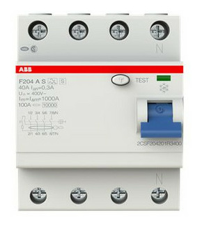 ABB F204AS-40/0,3 FI-Schutzschalter selektiv ABB F204AS-40/0,3 FI-Schutzschalter selektiv von ABB