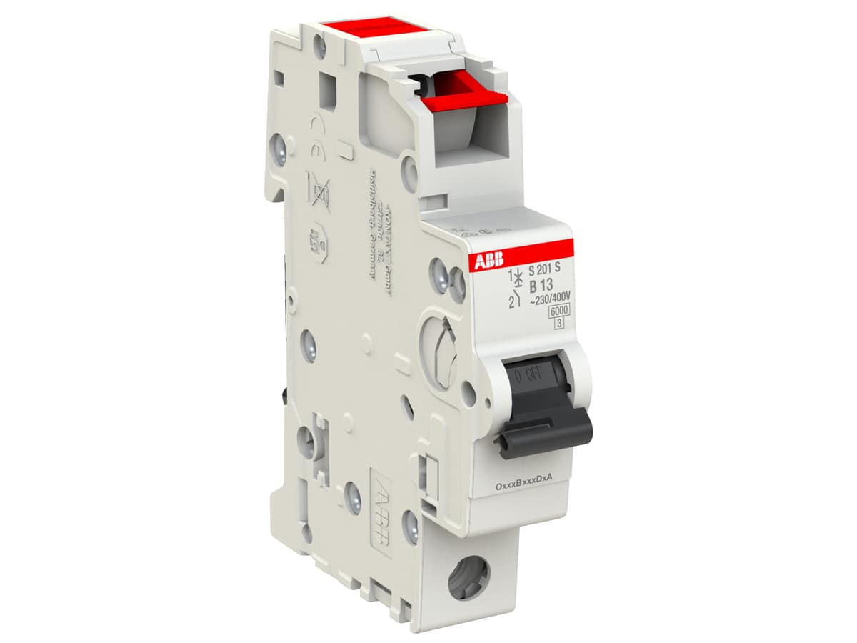 ABB Leitungsschutzschalter S201S-B13, B-Char., 6 kA, 13 A, 1-polig ABB Leitungsschutzschalter S201S-B13, B-Char., 6 kA, 13 A, 1-polig von ABB