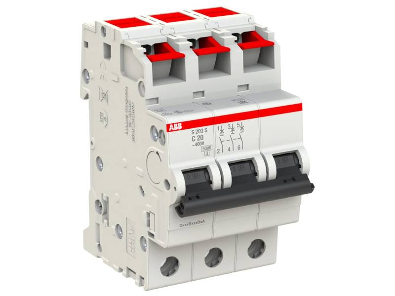 ABB Leitungsschutzschalter S203S-C20, C-Char., 6 kA, 20 A, 3-polig von ABB