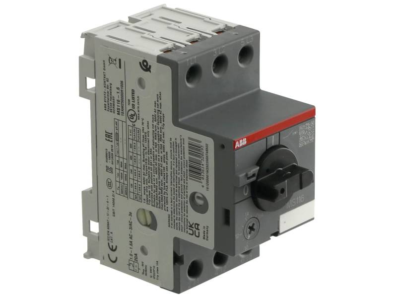 ABB Motorschutzschalter MS116-1.6, Auslöseklasse 10 A, 1.0...1.6 A von ABB