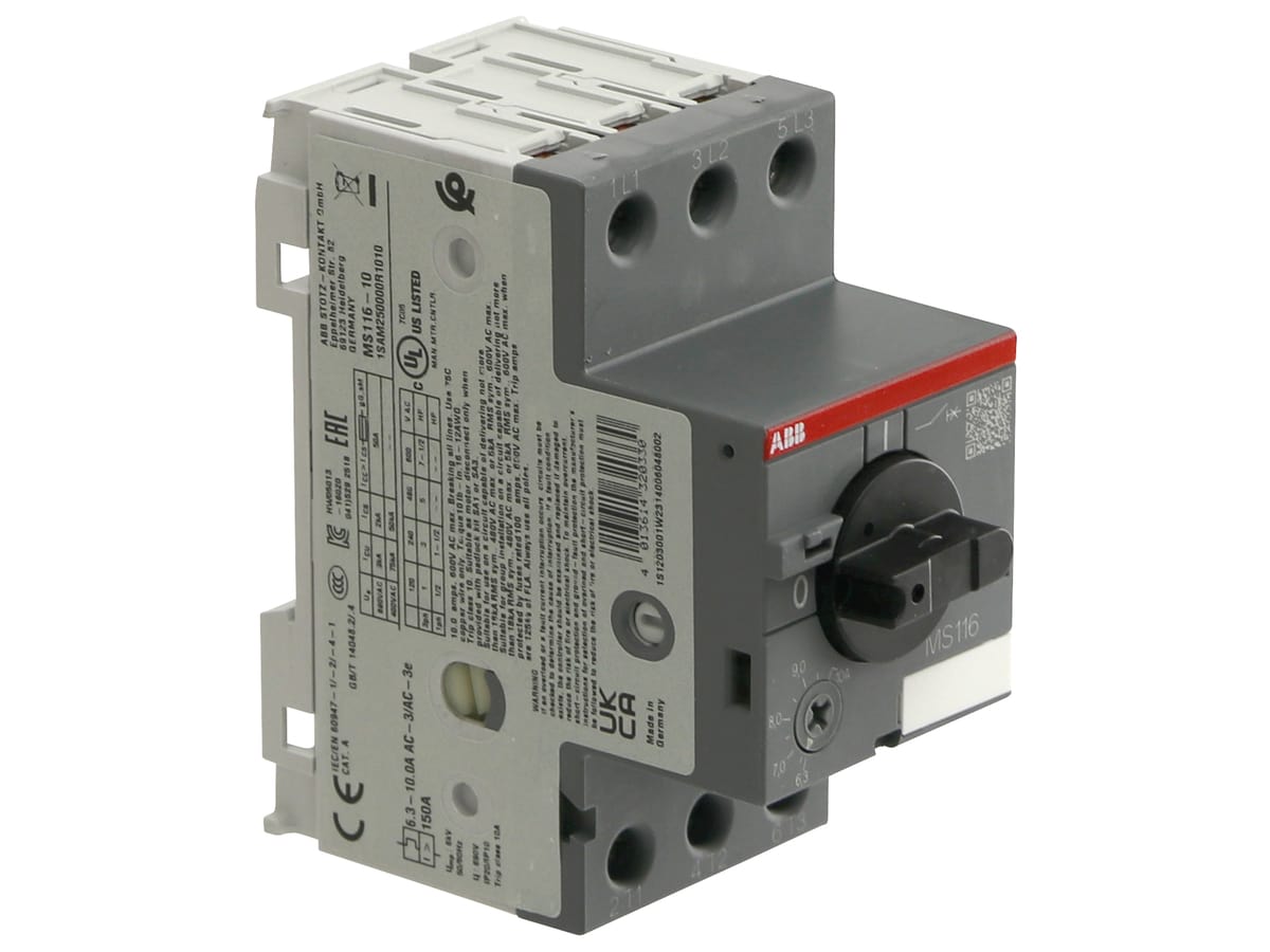 ABB Motorschutzschalter MS116-10, Auslöseklasse 10 A, 6.3...10 A ABB Motorschutzschalter MS116-10, Auslöseklasse 10 A, 6.3...10 A von ABB