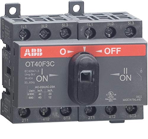 ABB OT25F3C Lastumschalter 3-polig 25A m. schwarzem Knebelgriff I-0-II von ABB