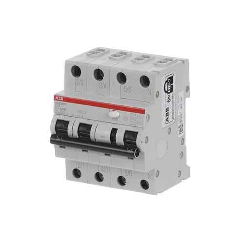 ABB RCBO DS203NC FI/LS-Schalter 16A, 4-polig Typ C, Empfindlichkeit 30mA, DIN-Schienen-Montage ABB RCBO DS203NC FI/LS-Schalter 16A, 4-polig Typ C, Empfindlichkeit 30mA, DIN-Schienen-Montage von ABB