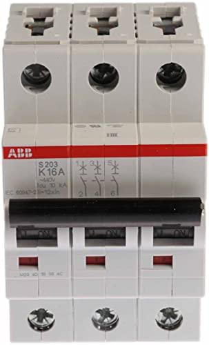 ABB S200 MCB Leitungsschutzschalter Typ K, 3-polig 16A 440V, Abschaltvermögen 6 kA System Pro M Compact von ABB