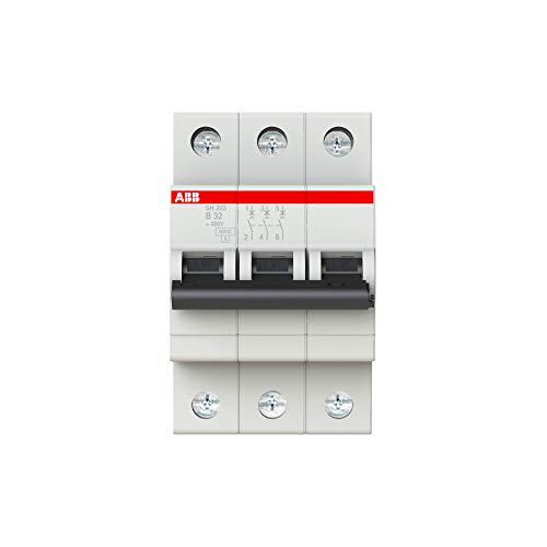 ABB SH200 MCB Leitungsschutzschalter Typ B, 3-polig 32A 440V, Abschaltvermögen 6 kA Compact Home DIN-Schienen-Montage von ABB