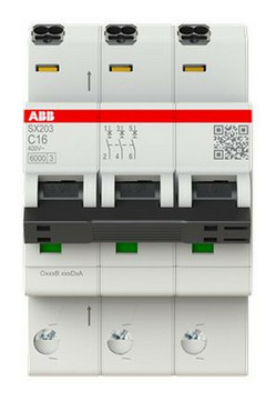 ABB SX203-C16 Sicherungsautomat 6kA,16A,3P ABB SX203-C16 Sicherungsautomat 6kA,16A,3P von ABB