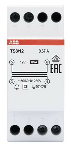 ABB TS8/12 Klingeltransformator 8VA, 12VAC ABB TS8/12 Klingeltransformator 8VA, 12VAC von ABB