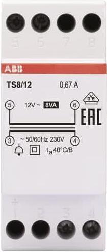 Klingeltransformator 8VA, 12VAC TS8/12 (2CSM228685R0812) von ABB