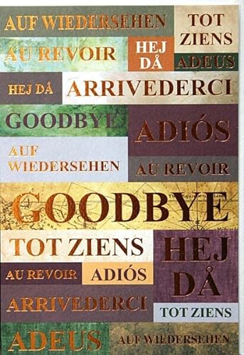A4 Abschiedskarte international Schrift Kupfer von ABC Kunst- und Glückwunschkarten