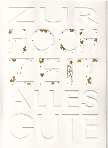 A4 Hochzeitskarte weiß gold von ABC Kunst- und Glückwunschkarten