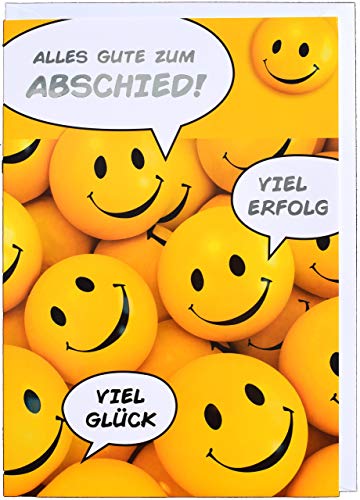 ABC Kunst- und Glückwunschkarten A4 XXL Abschiedskarte fröhlich Viel Erfolg Viel Glück Smileys von ABC Kunst- und Glückwunschkarten