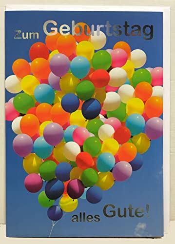 ABC Kunst- und Glückwunschkarten A4 XXL Geburtstagskarte bunte Luftballon-Traube Alles Gute von ABC Kunst- und Glückwunschkarten