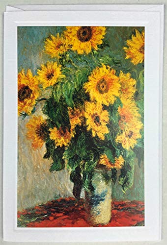 ABC Kunst- und Glückwunschkarten Kunstkarte Monet: Sonnenblumen-Strauß - mit Passepartout von ABC Kunst- und Glückwunschkarten