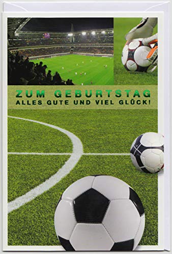 Geburtstagskarte Fußball Stadion Alles Gute und Viel Glück von ABC Kunst- und Glückwunschkarten