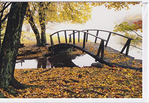 Grußkarte Brücke im Herbstwald von ABC Kunst- und Glückwunschkarten