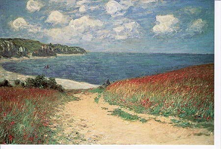 Kunstkarte Monet: Strandweg bei Pourville von ABC Kunst- und Glückwunschkarten
