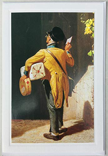 Kunstkarte Spitzweg Briefbote im Rosenthal (Ausschnitt) von ABC Kunst- und Glückwunschkarten