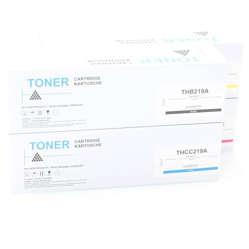 ABC Kompatibles Set 4X Toner für HP 219A 219X (OHNE CHIP) für HP Color Laserjet Pro 3201dw 3202dw MFP 3302fdng 3302fdwg 330sdwg von ABC