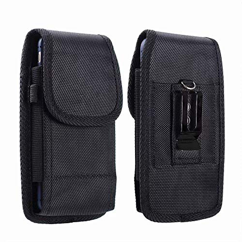 Gürteltasche für Samsung Galaxy A40 A5 J3 S7 Logicom Le Fit Hola Smooth Echo Lolly Moon Surf Handy Tragetasche Holster Nylon Vertikale Schutzhülle mit Metallclip von ABCTen