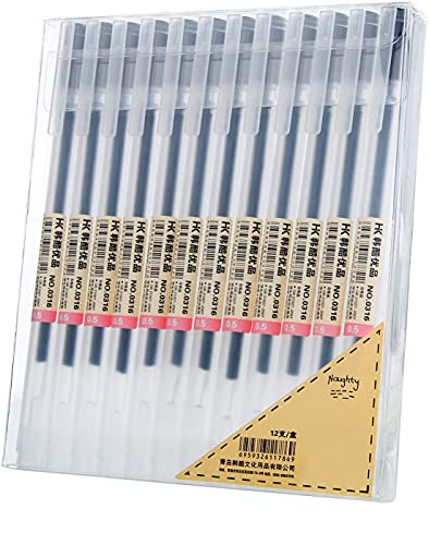 Premium japanischer Stil Schwarz Gelschreiber，12er-pack,0，5 mm Stiftspitze, für Journaling, Doodling, Zeichnungen, Notizen von ABEIER