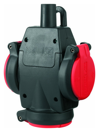 ABL 1173543 Dreifach-SCHUKO-Kupplung rot sw (5 Stück) von ABL