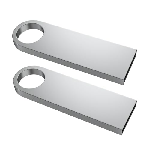 ABLAZE USB-Speicherstick aus Metall, 64 GB, USB 2.0, mit Schlüsselanhänger, USB-Stick, Pendrive (Silber) von ABLAZE