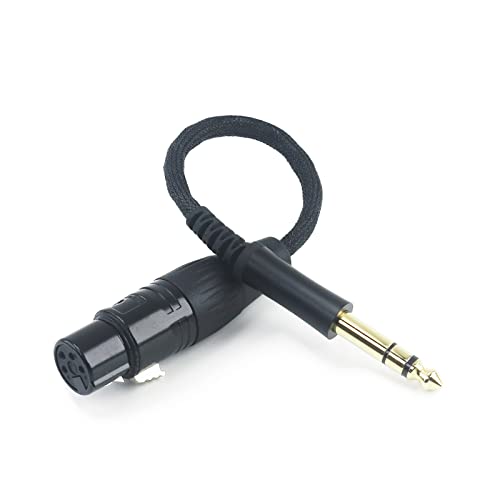 1/4" TRS 6,35 mm Stecker auf 4-Pin XLR symmetrische Buchse Kopfhörer Audio Adapterkabel 6N OCC Kupfer Einkristall versilberte Drähte von ABLET