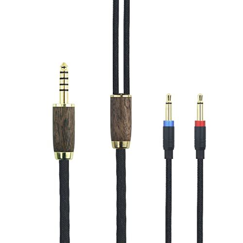 4,4 mm symmetrischer Stecker 6N OCC Kupfer versilbertes Kabel 4,4 mm symmetrisches Kabel kompatibel mit Denon AH-D7200 AH-D7100 AH-D9200 AH-D5200, für Focal Elear Kopfhörer, Walnussholz 4,4 mm symmetrischer Stecker 6N OCC Kupfer versilbertes Kabel 4,4 mm symmetrisches Kabel kompatibel mit Denon AH-D7200 AH-D7100 AH-D9200 AH-D5200, für Focal Elear Kopfhörer, Walnussholz von ABLET