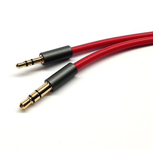 ABLET 100cm Gold Plated Design 3.5mm bis 2.5mm Male Auto Hilfskabel Kabel Kopfhörer Audiokabel Kompatibel mit Bose Kopfhörer, für JBL Kopfhörer, Smartphone Tablet MP3 Player Rot von ABLET