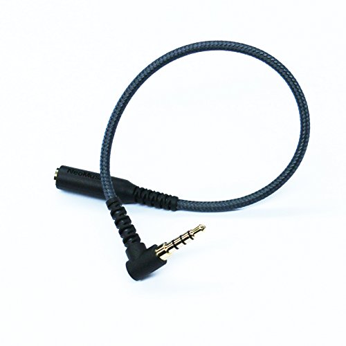 "ABLET 3,5-mm-Kopfhörer-Verlängerungskabel, 3,5-mm-Stecker auf Buchse TRRS-Audio-Stereo-Kabel, rechtwinkliges 4-poliges 3,5-mm-1/8-Zoll-Stecker auf 4-poliges 3,5-mm-1/8-Zoll-Buchsenkabel (Mikrofon-ko von ABLET