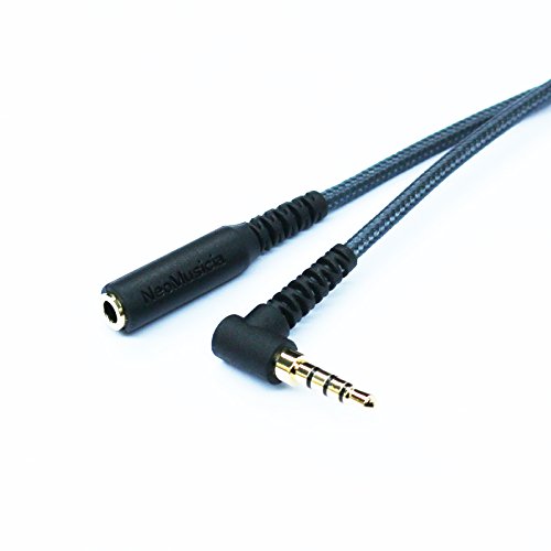 ABLET 3,5 mm Kopfhörer-Verlängerungskabel, TRRS Audio-Stereokabel, rechtwinkliges 4-poliges 3,5 mm 1/8 Zoll Stecker auf 4-poliges 3,5 mm 1/8 Zoll Buchsenkabel (Mikrofon-kompatibel) 2 m von ABLET