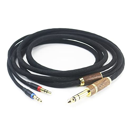 ABLET 3 m 7N OCC versilbertes Kupferkabel 3,5 mm Stecker und 6,35 mm Adapter kompatibel mit Hifiman Ananda Arya Sundara HE400SE HE4XX Edition XS Kopfhörer (2 x Version von ABLET