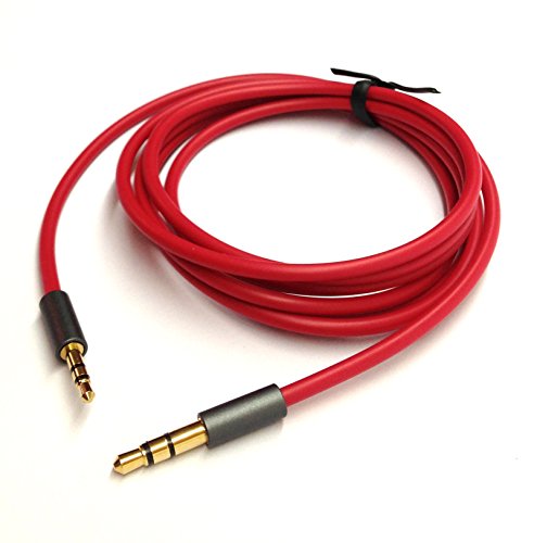 ABLET 300cm vergoldetes Design 3.5mm auf 2.5mm männlich Auto-Zusatzkabel Kabel Kopfhörer Audiokabel Kompatibel mit Bose Kopfhörer, für JBL Kopfhörer, Smartphone Tablet MP3 Player Rot von ABLET