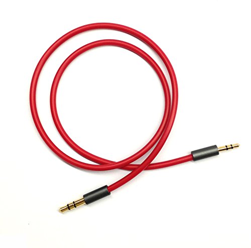 ABLET 50cm vergoldetes Design 3.5mm auf 2.5mm männlich Auto-Zusatzkabel Kabel Kopfhörer Audiokabel Kompatibel mit Bose Kopfhörer, für JBL Kopfhörer, Smartphone Tablet MP3 Player Rot von ABLET