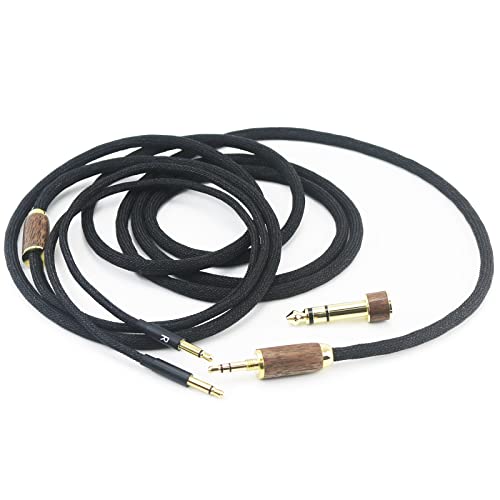 ABLET Ersatz-Audio-Upgrade-Kabel 6N OCC-Kupfer, einkristallig, versilbertes Kabel, kompatibel mit Meze 99 Classics, für Meze 99 Neo-Kopfhörer, Walnussholzgehäuse und 6,35-mm-Adapter von ABLET