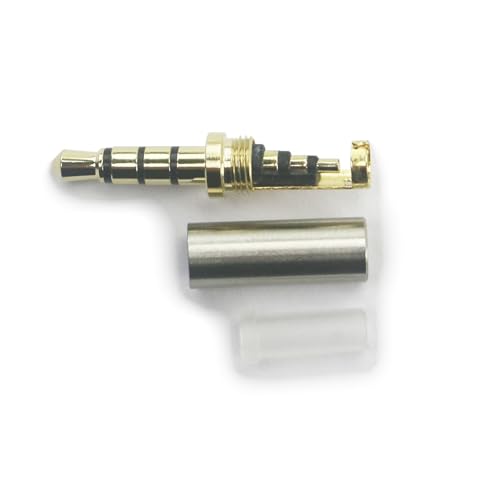 ABLET Gold 1/8" 3.5mm 4 Pole TRRS männlich Reparatur Kopfhörer Klinkenstecker Stecker Metall Audio Löten & Feder von ABLET