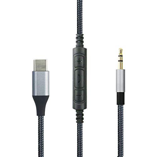 ABLET USB-C-auf-2,5-mm-Audiokabel, kompatibel mit Bose Noise Canceling 700, QC35 QC35ii QC45 Kopfhörer, Lautstärkeregelung, kompatibel mit Samsung Galaxy, kompatibel mit Oneplus Android-Handys von ABLET