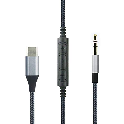 ABLET USB C auf 3,5 mm Audiokabel, Remote-Lautstärke, Mikrofon, kompatibel mit Sony/Philips/Skullcandy-Kopfhörern/Auto-Aux/Audio-Player mit 3,5-mm-Anschluss, kompatibel mit Samsung Galaxy für Oneplus von ABLET