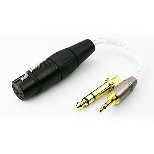 Ablet 3,5 mm TRS-Stecker und 6,3 mm 1/4-Zoll-Adapter auf 4-polige XLR-Buchse, symmetrische Kopfhörer-Audio-Adapterkabel von ABLET