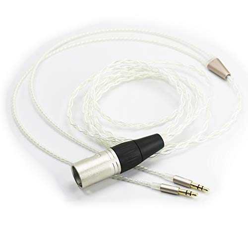 Ablet HiFi-Kabel, 4-polig, XLR symmetrischer Stecker auf Dual 3,5 mm Stecker, kompatibel mit Beyerdynamic T1 2. / T5p Kopfhörer der zweiten Generation, versilbertes Ersatzkabel von ABLET