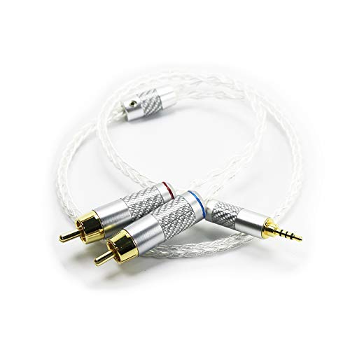 Ablet HiFi-Kabel mit 2,5 mm symmetrischem TRRS-Stecker auf Dual-Cinch-Stecker, kompatibel mit Astell&Kern AK100II, AK120II, AK240, AK380, AK320, DP-X1A, FIIO X5III, XDP-300R, iBasso DX200, KANN von ABLET