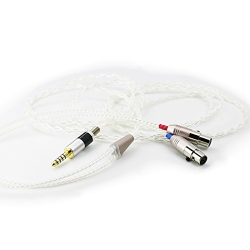 ABLET HiFi-Kabel mit 4,4 mm symmetrischem Stecker für Audeze LCD-2, LCD-3, LCD-4, LCD-X, LCD-XC-Kopfhörer und Sony WM1A, NW-WM1Z, PHA-2A, versilbertes Audiokabel von ABLET