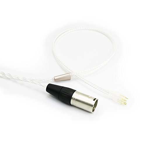 Ablet HiFi-Kabel mit 4-poligem XLR-Stecker, symmetrisch, kompatibel mit Sennheiser HD650, HD600, HD580, HD660S, Massdrop HD6XX Kopfhörer, versilbertes Audio-Upgrade-Kabel von ABLET