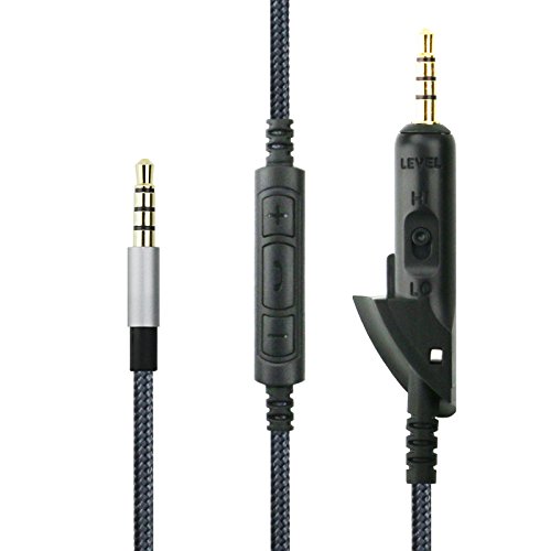 Audio-Ersatzkabel mit integriertem Mikrofon, Lautstärkeregler, kompatibel mit Bose QC15 QuietComfort 15 Kopfhörern, Audiokabel, kompatibel mit Samsung Galaxy, Huawei, Android von ABLET