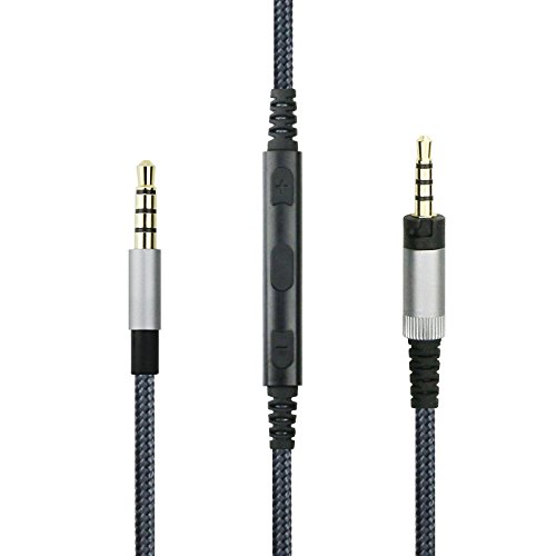 Audio Ersatzkabel mit Mikrofon Fernbedienung für Lautstärkeregler, kompatibel mit Sennheiser HD4.40, HD 4.40 BT, HD4.50, HD 4.50 BTNC, HD4.30i, HD4.30G Kopfhörer und kompatibel mit iPhone von ABLET