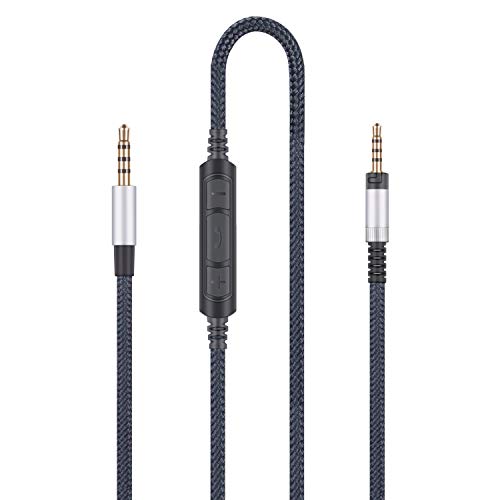 Audio-Ersatzkabel mit integriertem Mikrofon, Lautstärkeregler, kompatibel mit Sennheiser Momentum-, Momentum-2.0-, HD1-Kopfhörer, Audiokabel kompatibel mit Samsung Galaxy, Huawei, Android von ABLET