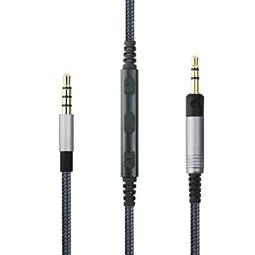 Ersatzkabel kompatibel mit Sennheiser HD6 MIX, HD7, HD8 DJ-Kopfhörern, Fernbedienung und Mikrofon, kompatibel mit iPhone von ABLET