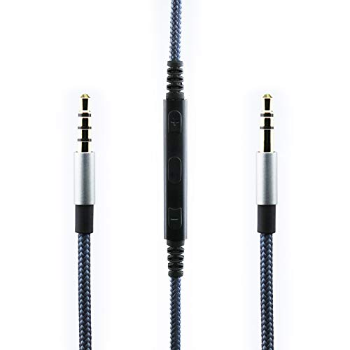 Kabel kompatibel mit Audio-Technica ATH-M50xBT, ATH-SR50BT, ATH-ANC9, ATH-ANC7B, ATH-SR5BTBK, ATH-S700BT Kopfhörer, Lautstärkeregler Mikrofon, kompatibel mit iPhone, kompatibel mit iPad von ABLET