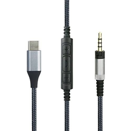 USB-C-Audiokabel Kompatibel mit Sennheiser Momentum, Momentum 2.0, Momentum 3, HD1 Kopfhörer, Fernbedienbares Mikrofon Kompatibel mit iPhone 15/15 Plus/15 Pro, Kompatibel mit iPad 10/9/Pro/Air/mini von ABLET